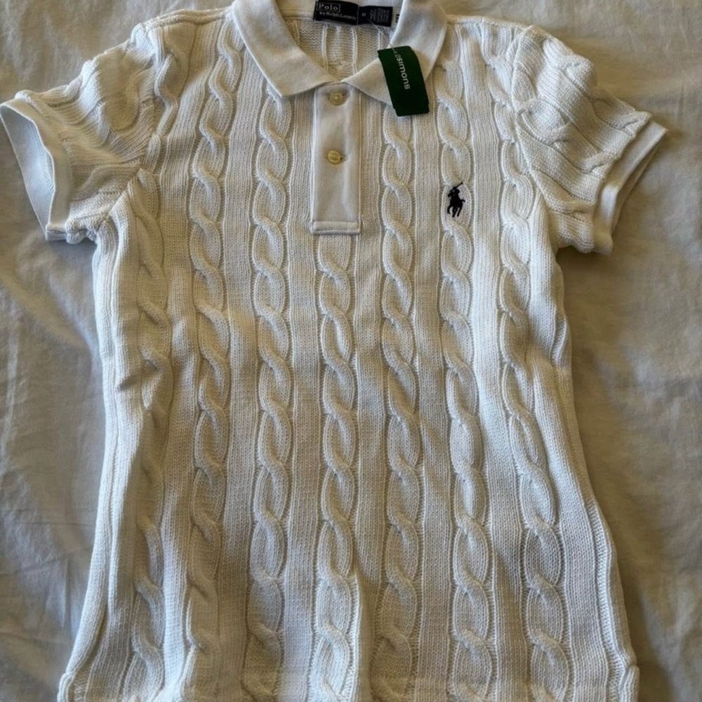 Polo by Ralph Lauren White Cable Knit Sweater